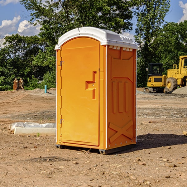 can i customize the exterior of the porta potties with my event logo or branding in Dorris